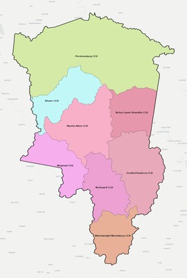Floyd County KY townships and subdivisions map