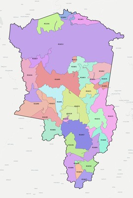 Floyd County KY ZIP code boundaries map
