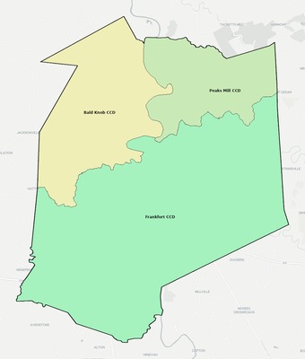 Franklin County KY townships and subdivisions map
