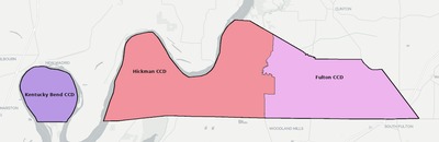 Fulton County KY townships and subdivisions map