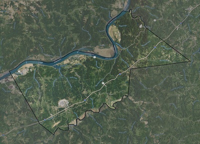 Gallatin County KY USGS imagery and topo map