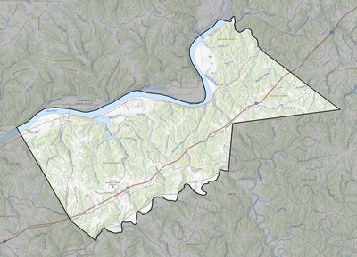 Gallatin County KY USGS topo map