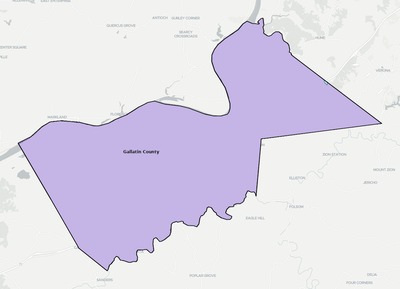 Gallatin County KY school district boundaries map