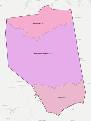 Grant County KY townships and subdivisions map