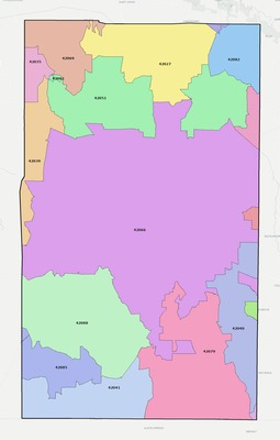 Graves County KY ZIP code boundaries map