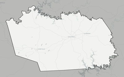 Grayson County KY county basemap context