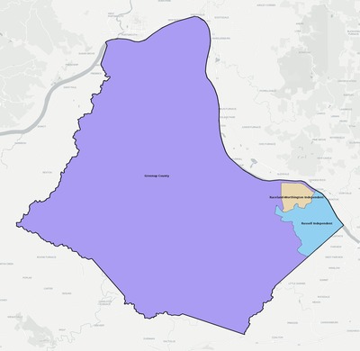 Greenup County KY school district boundaries map