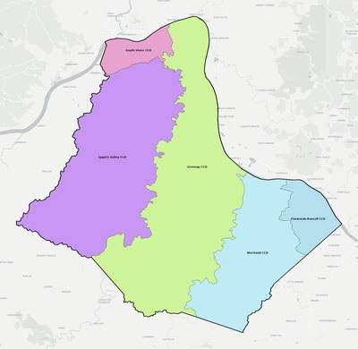 Greenup County KY townships and subdivisions map