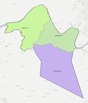 Hancock County KY townships and subdivisions map