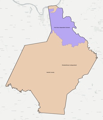 Hardin County KY school district boundaries map