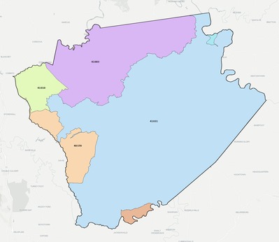 Harrison County KY ZIP code boundaries map