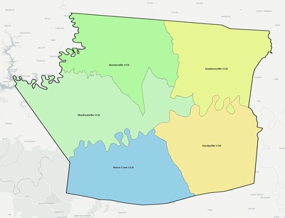 Hart County KY townships and subdivisions map