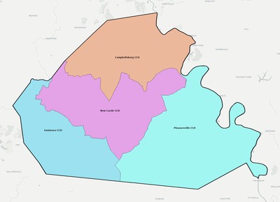 Henry County KY townships and subdivisions map