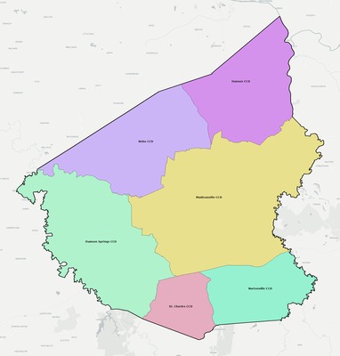 Hopkins County KY townships and subdivisions map