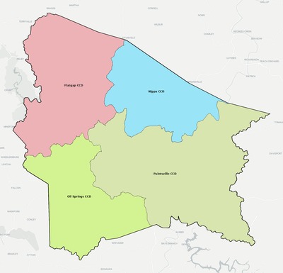 Johnson County KY townships and subdivisions map
