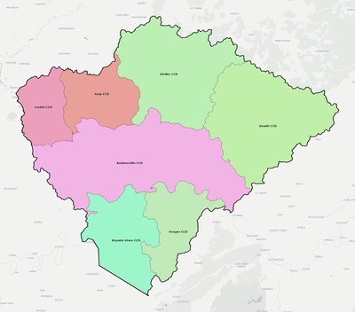 Knox County KY townships and subdivisions map