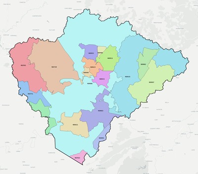 Knox County KY ZIP code boundaries map