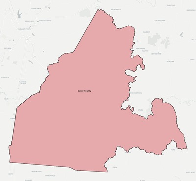 Larue County KY school district boundaries map