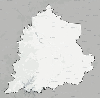 Laurel County KY county basemap context