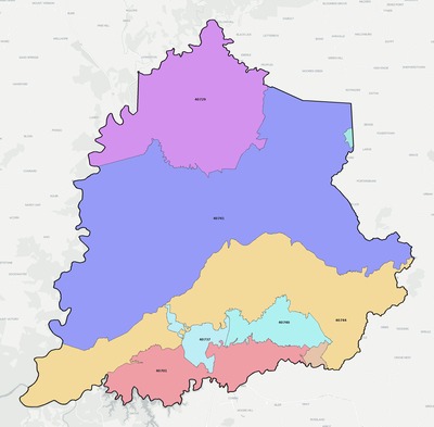 Laurel County KY ZIP code boundaries map