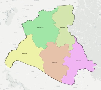 Lawrence County KY townships and subdivisions map