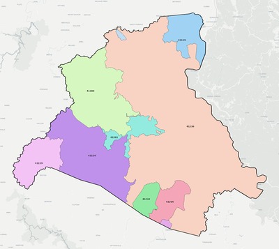 Lawrence County KY ZIP code boundaries map