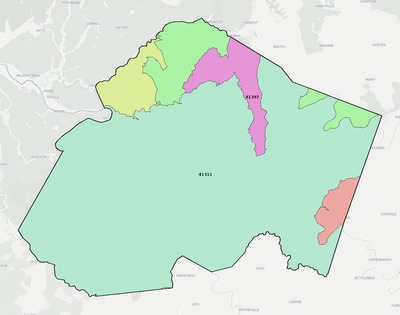 Lee County KY ZIP code boundaries map