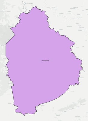 Leslie County KY school district boundaries map