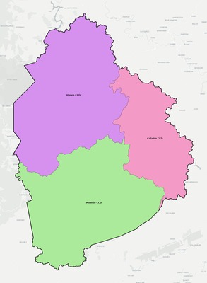 Leslie County KY townships and subdivisions map