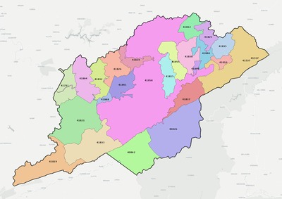 Letcher County KY ZIP code boundaries map