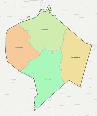 Lincoln County KY townships and subdivisions map