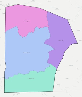 Logan County KY townships and subdivisions map
