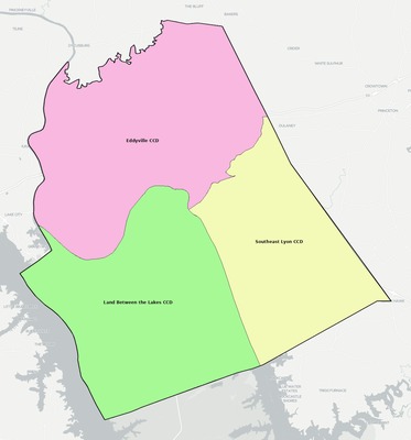 Lyon County KY townships and subdivisions map