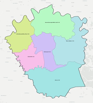 Madison County KY townships and subdivisions map