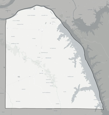Marshall County KY county basemap context