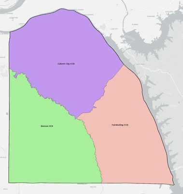 Marshall County KY townships and subdivisions map