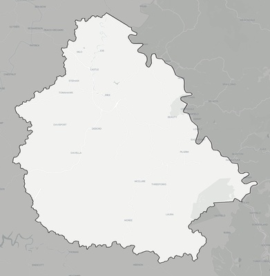 Martin County KY county basemap context