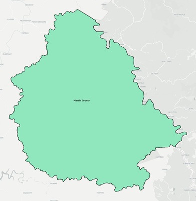 Martin County KY school district boundaries map