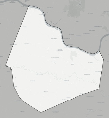 Mason County KY county basemap context