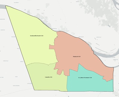 McCracken County KY townships and subdivisions map