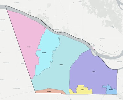 McCracken County KY ZIP code boundaries map