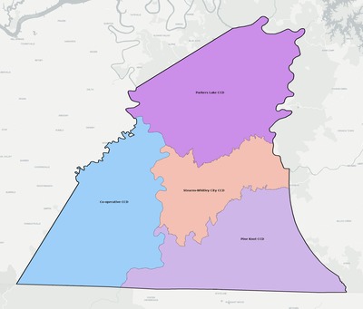 McCreary County KY townships and subdivisions map
