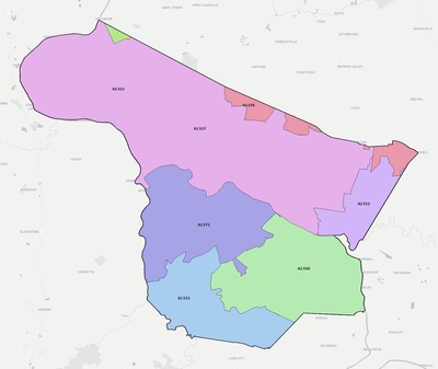 McLean County KY ZIP code boundaries map