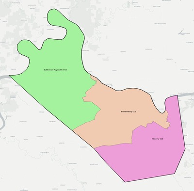 Meade County KY townships and subdivisions map