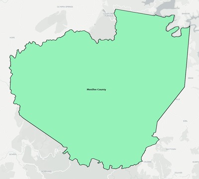 Menifee County KY school district boundaries map