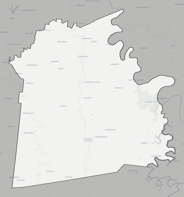 Mercer County KY county basemap context
