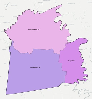 Mercer County KY townships and subdivisions map