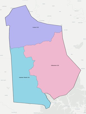 Metcalfe County KY townships and subdivisions map