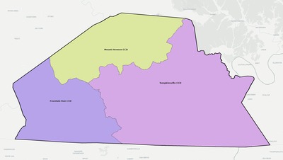 Monroe County KY townships and subdivisions map