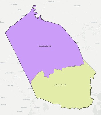 Montgomery County KY townships and subdivisions map